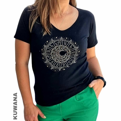 Remera V Zodiacal PREMIUM Black [ 4 TALLES]