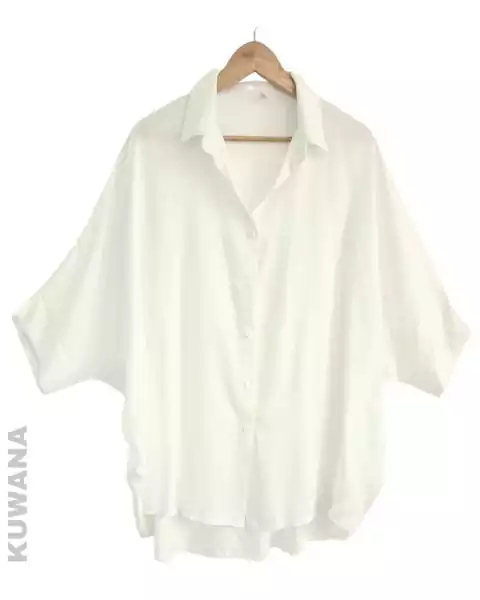 Camisa Maxi Oversized Texturada (XXL) Crema Claro