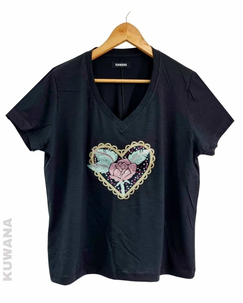 Remera V Oversize (XL) SHIRLEY LOVE BLACK