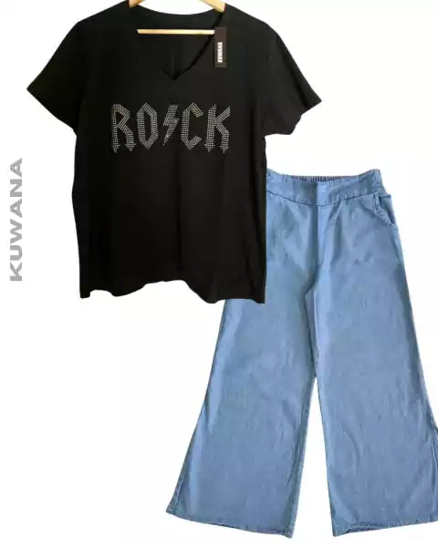 SET Palazzo Wide Leg + ROCK (42 al 50)