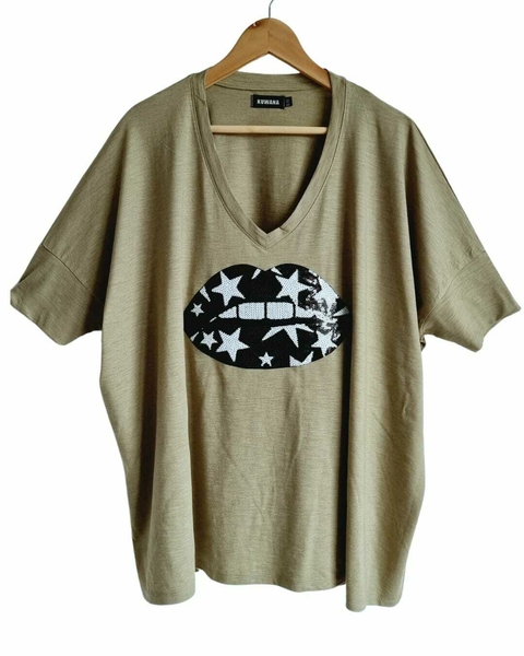 Remeron V Manga 3/4 (XL/XXL) LIPS PRINT MILITAR