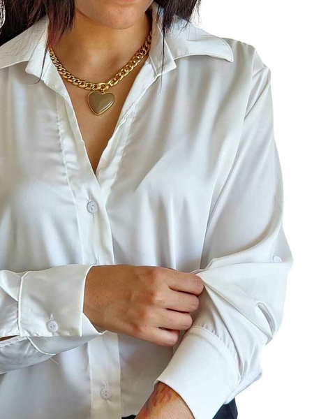 Camisa SILK SEDA Oversize (LXL) WHITE -SS