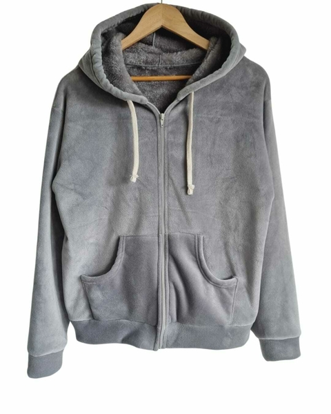 Campera PLUSH con CORDERITO (L/XL) GREY SOFT - comprar online