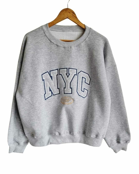 Buzo Overfit FRIZA NY BORDADO PREMIUM GREY