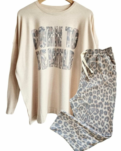 SET BEWILD Maxi Sweater + Babucha Print (40 al 52) - comprar online