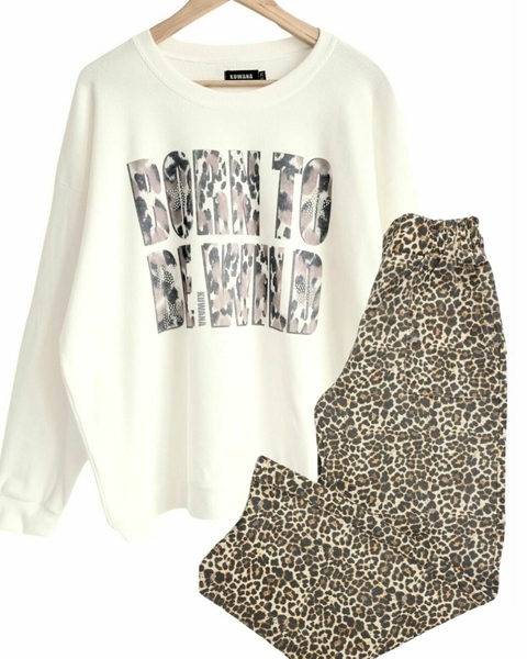 SET WIDE LEG DENIM Sthefy + Buzo BEWILD CRUDE (40al 50)