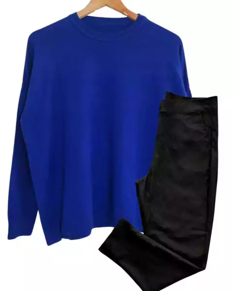 SET OFFICE Pant NATACHA Elastizado + Sweater BELEN Bremer L/XL BLUE