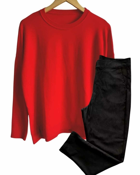 SET OFFICE Pant NATACHA Elastizado + Sweater BELEN Bremer L/XL RED