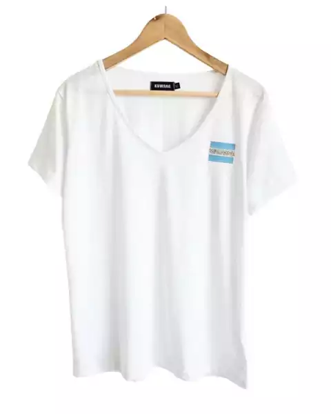 Remera V FLAME Argentina PREMIUM white (4 talles)
