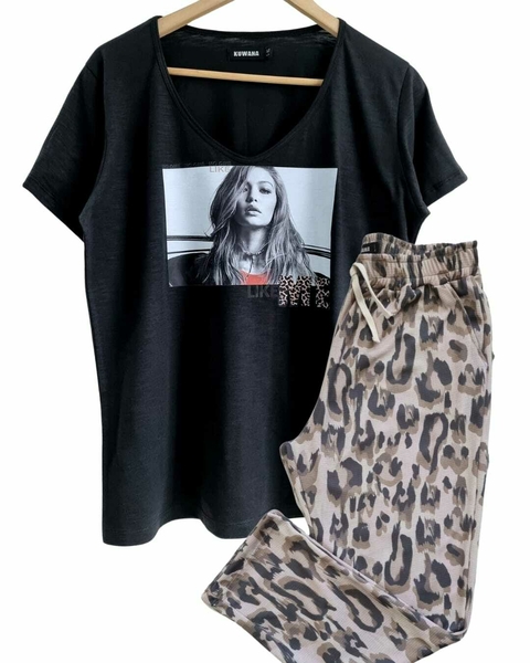Set PRINT Babucha WAFLE + Remera V Premium (40 al 52)