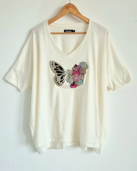 OUTLET SIN CAMBIO Remeron V Manga 3/4 (XL/XXL) BUTTERFLY Cream