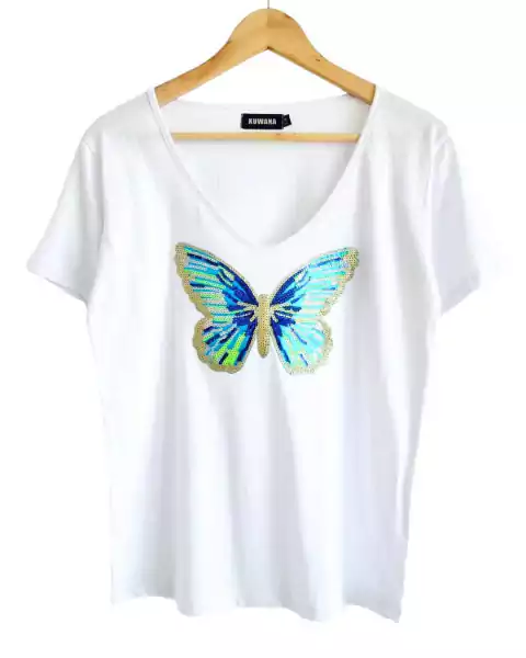 Remera V Butterfly PREMIUM WHITE [ 4 TALLES]
