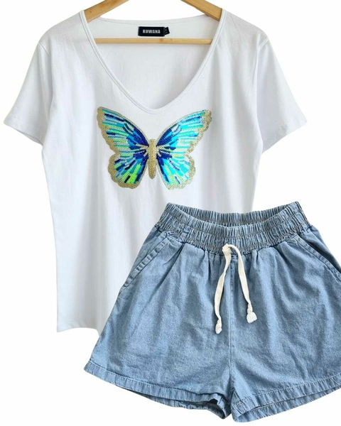 SET Remera BUTERFLY + SHORT Denim CAMILA ( 40 al 50) - comprar online