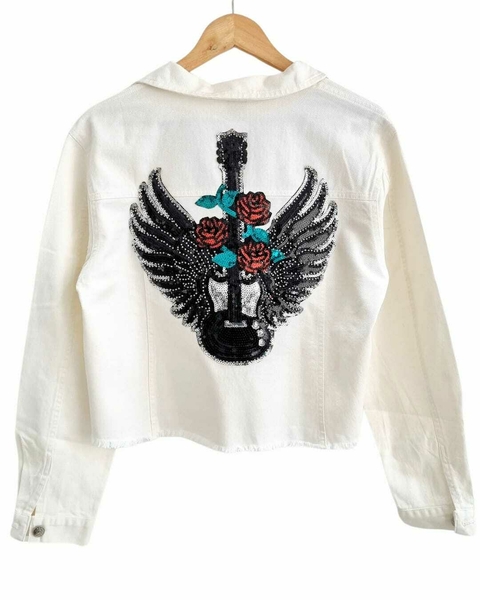 Campera DENIM White GUITARR [ L al XXL] -