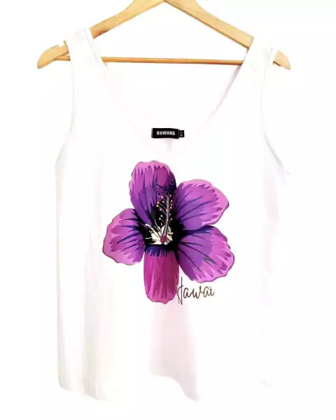 Musculosa V Evasé Hawai Violet (M al XL) - White