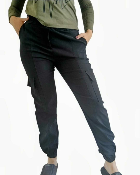 Pantalon CARGO Elastizado BLACK ( 38 al 48)