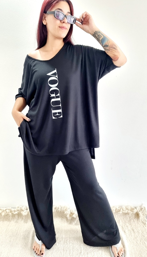 SET MAXI OVER Palazzo + Remeron Cristine Black ESTAMPADO ( XL/XXL) - AW25 - comprar online