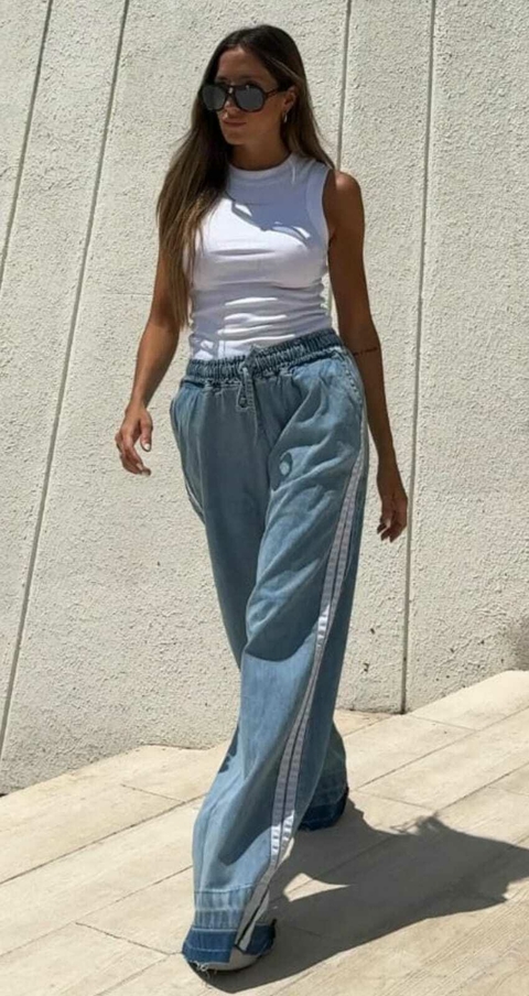 Pant Palazzo Denim Wide Leg ROMA (42/48) AW25 - comprar online