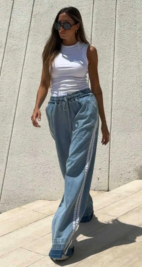 Pant Palazzo Denim Wide Leg ROMA (42/48) AW25 - comprar online