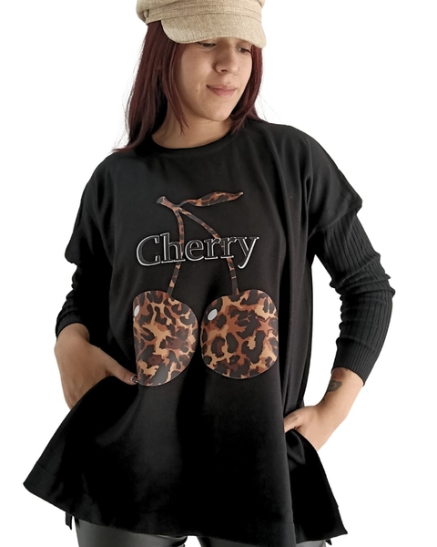 Sweater BREMER CHERRY Print (XL) Black AW25 - comprar online