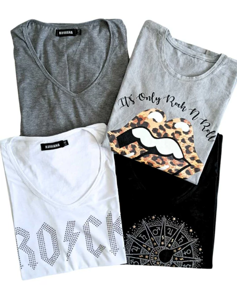 PACK X4 Remeras PREMIUM ( S - M/L ) STONE ROCK PRINT - comprar online