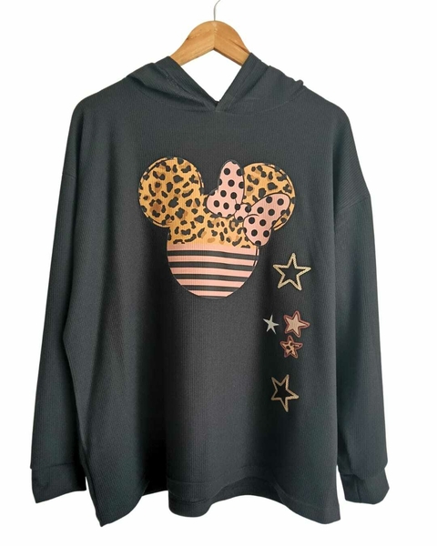 BUZO HOODIE BLACK WAFFLE MICKY PRINT (M al XL) - AW25 - comprar online