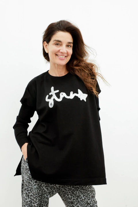 MAXI Sweater BREMER LARGO Stars BLACK (XL/XXL) - comprar online