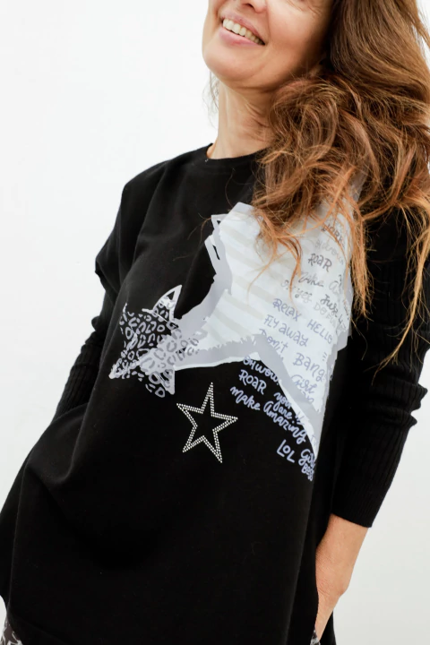 MAXI Sweater BREMER LARGO (XL/XXL) STARS IV BLACK - AW25 - comprar online