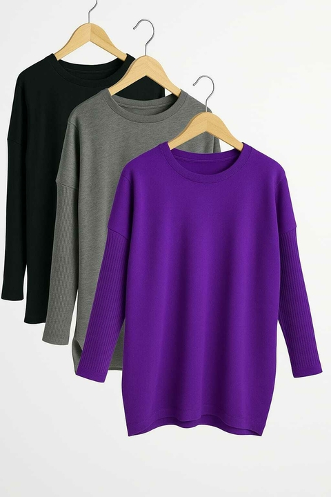 PACK X 3 MAXI Sweater BREMER LARGO (XL/XXL) VIOLET AW25 - - comprar online
