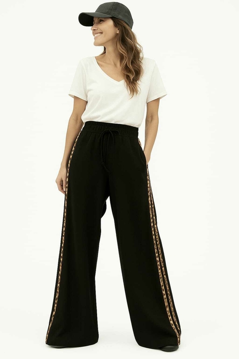 Maxi Palazzo BLACK PRINT ALGODON ROMA (40 al 52) AW25 - comprar online