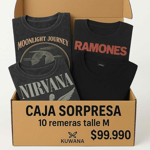 CAJA SORPRESA - 10 REMERAS TALLE M - SIN ELECCION - comprar online