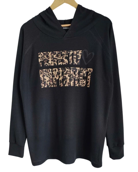 BUZO HOODIE BLACK WAFFLE IMPERFECT (M al XL) -AW25 - comprar online