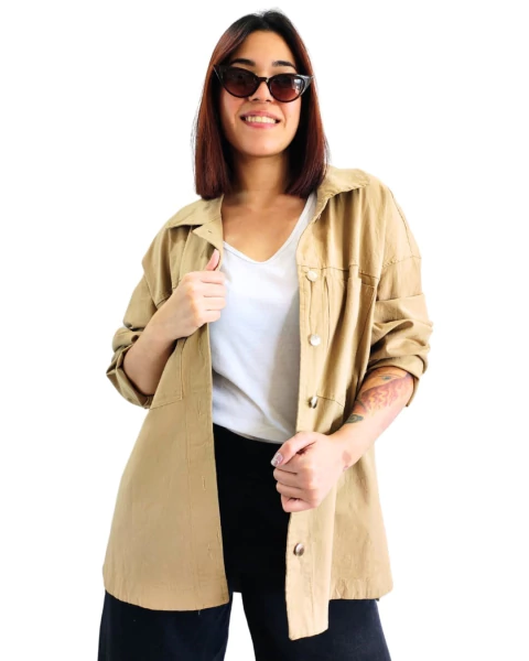 Camisaco Oversized PIA Gabardina CAMEL ( XL/XXL) - AW25 - comprar online