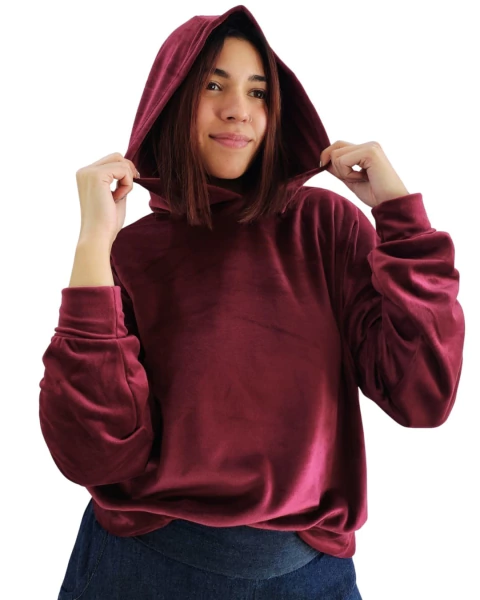 BUZO HOODIE Corto PLUSH (M/L) BORDEUX - AW25 - comprar online