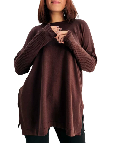 MAXI Sweater BREMER Largo CHOCO DARK (XL/XXL) - AW25 - comprar online