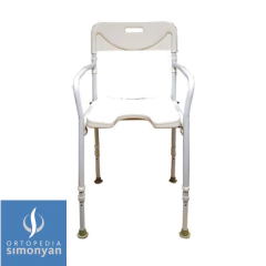 Silla de acero reforzada plegable, para ducha, reg. en altura: 44-52cm