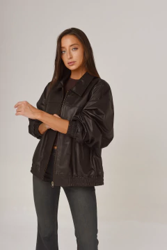 Campera bomber oversize MADRID de cuero