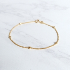 Pulsera pop corn con bolitas Plata gold 19 cm - comprar online