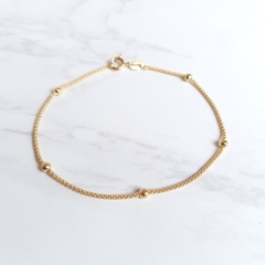 Pulsera pop corn con bolitas Plata gold 19 cm en internet
