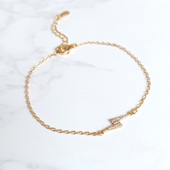 Pulsera con rayito micropave Plata gold 15.5/19 cm - Ni idea