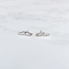 Aros pasantes alitas caladas Plata 925 - comprar online