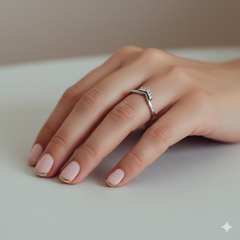 Anillo en "V" con cubics engarzados Plata 925 - tienda online