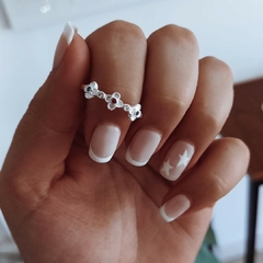 Anillo florcitas con cubics de colores Plata 925 en internet