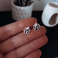 Abridores manzanitas con strass rojo Acero blanco