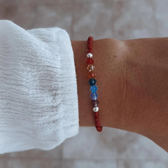 Pulsera 7 chakras Acero blanco 19 cm
