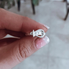 Anillo cinto con cubic en agujeritos Plata 925 - comprar online