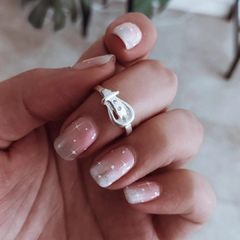 Anillo cinto con cubic en agujeritos Plata 925 en internet