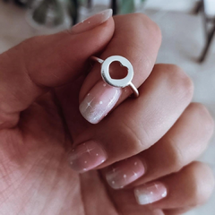 Anillo corazón calado con micropave alrededor Plata 925 - comprar online