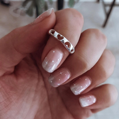 Anillo bombé con corazones calados Plata 925 - comprar online