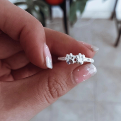 Anillo huellitas con micropave Plata 925